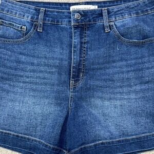 RM Rebecca Minkoff High Rise Dark Wash Denim Shorts Size 12 Waist 34 Stretch